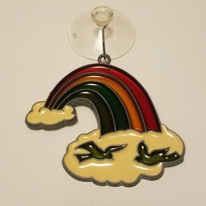 Vintage 1980s Stained Glass Rainbow Suncatcher